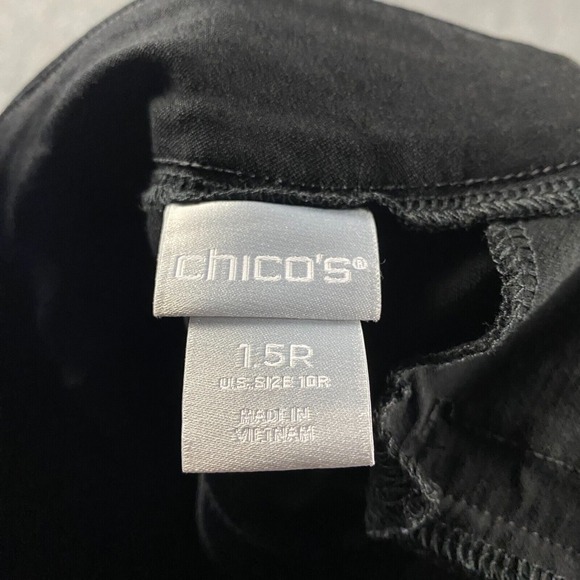 Chico's Pants Womens 10R Black Pull On Stretch Tapered Ankle Rayon Blend Adults - Picture 8 of 10